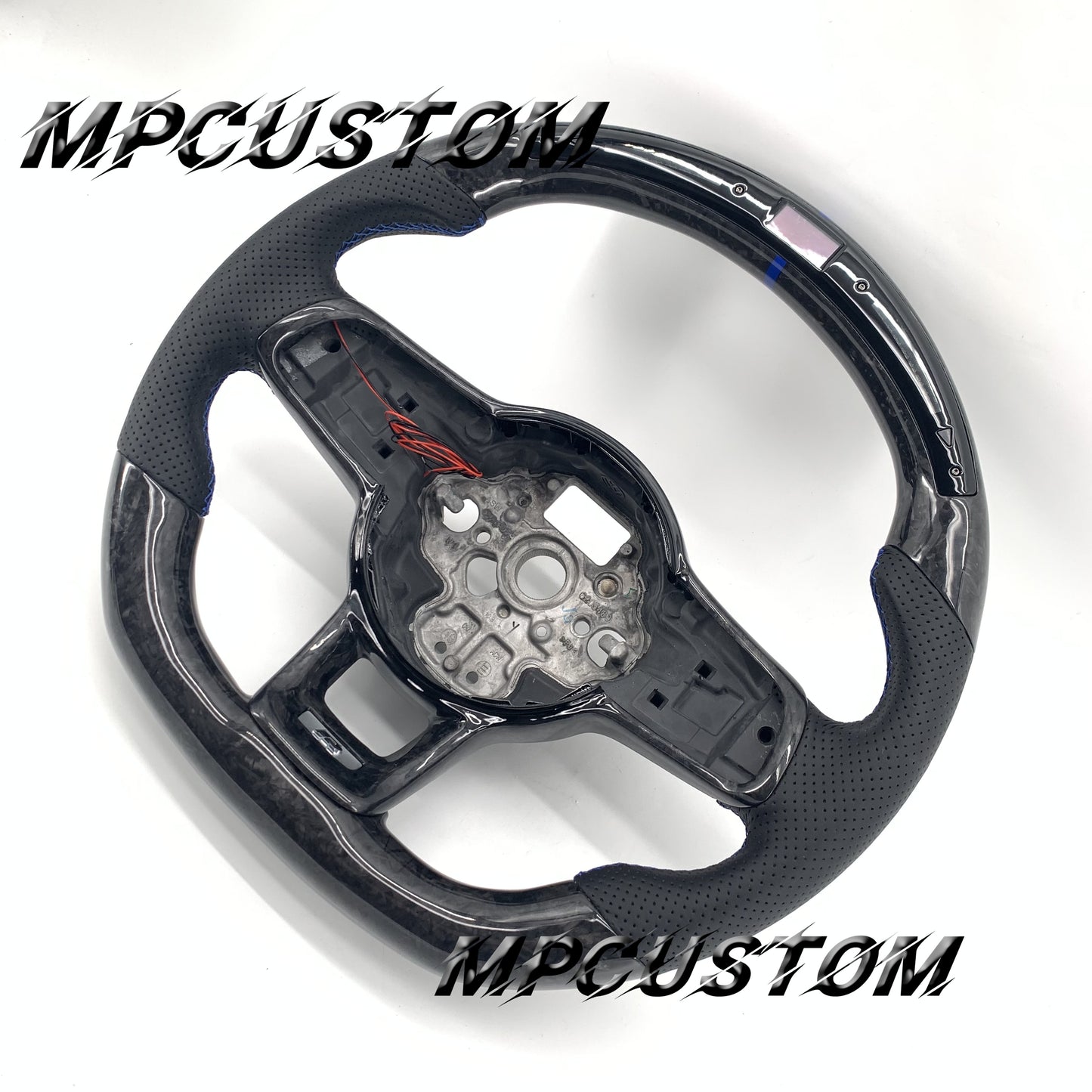 Mpcustom for Volkswagen MK7 2015-2019 carbon fiber steering wheel led and flat bottom