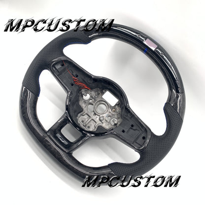 Mpcustom for Volkswagen MK7 2015-2019 carbon fiber steering wheel led and flat bottom