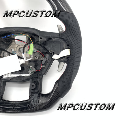 Mpcustom for Ford F150 carbon fiber steering wheel round top and flat bottom