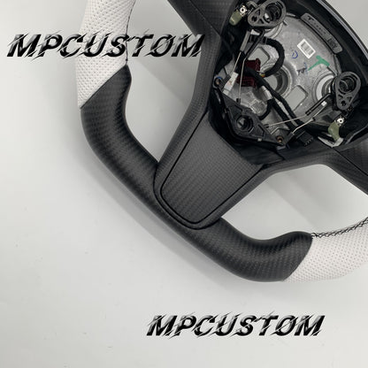 Mpcustom for Tesla model 3 Y carbon fiber steering wheel black stitching