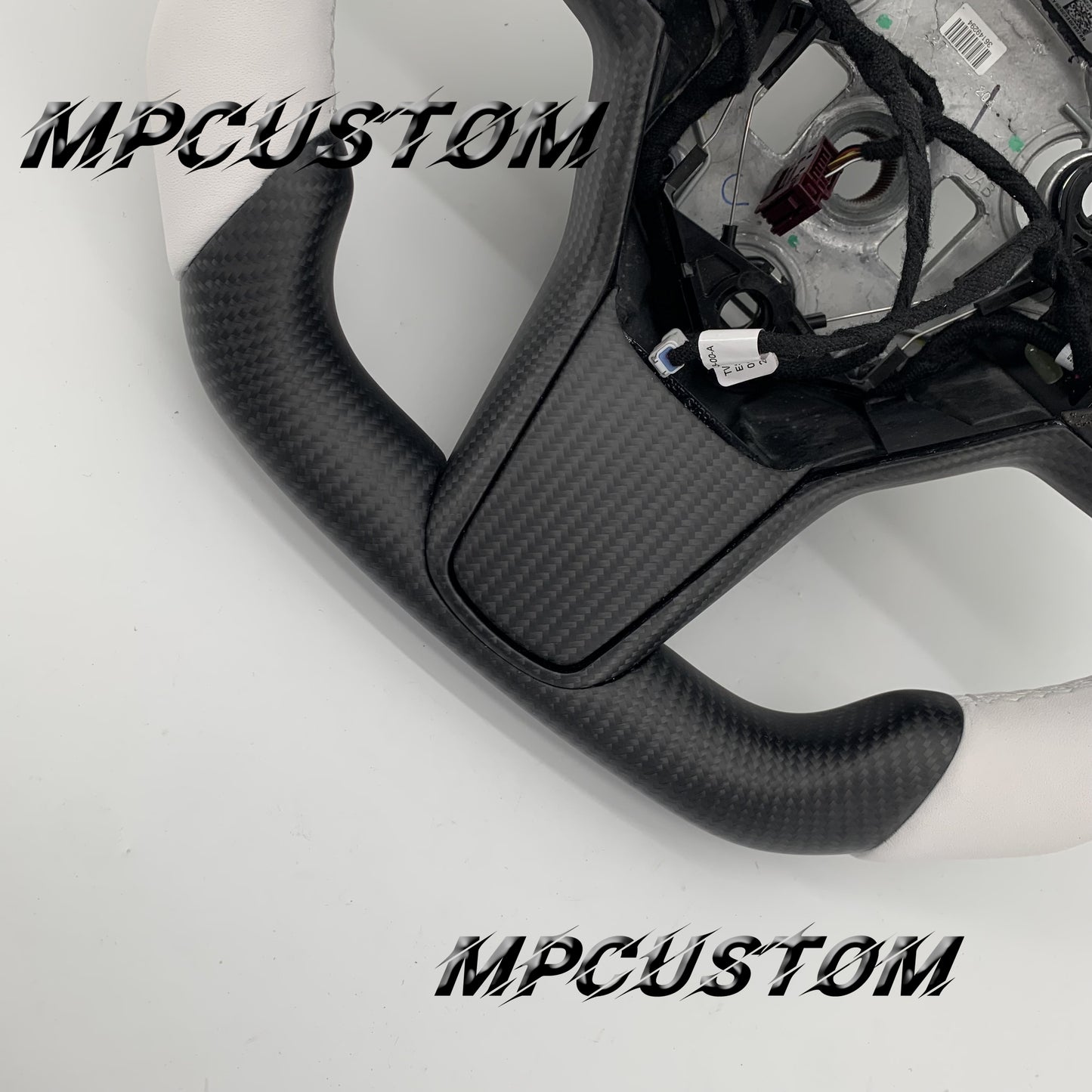 Mpcustom for Tesla model 3 Y carbon fiber steering wheel blue stitching