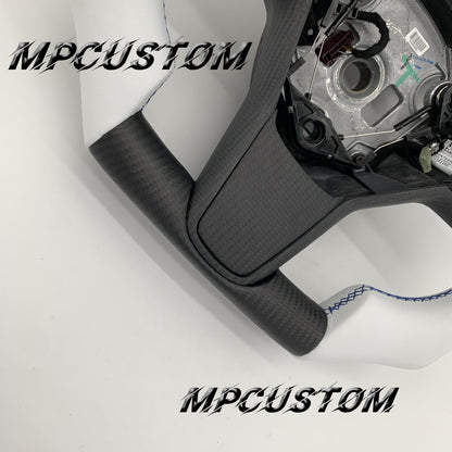 Mpcustom for Tesla model 3 Y carbon fiber steering wheel blue stitching