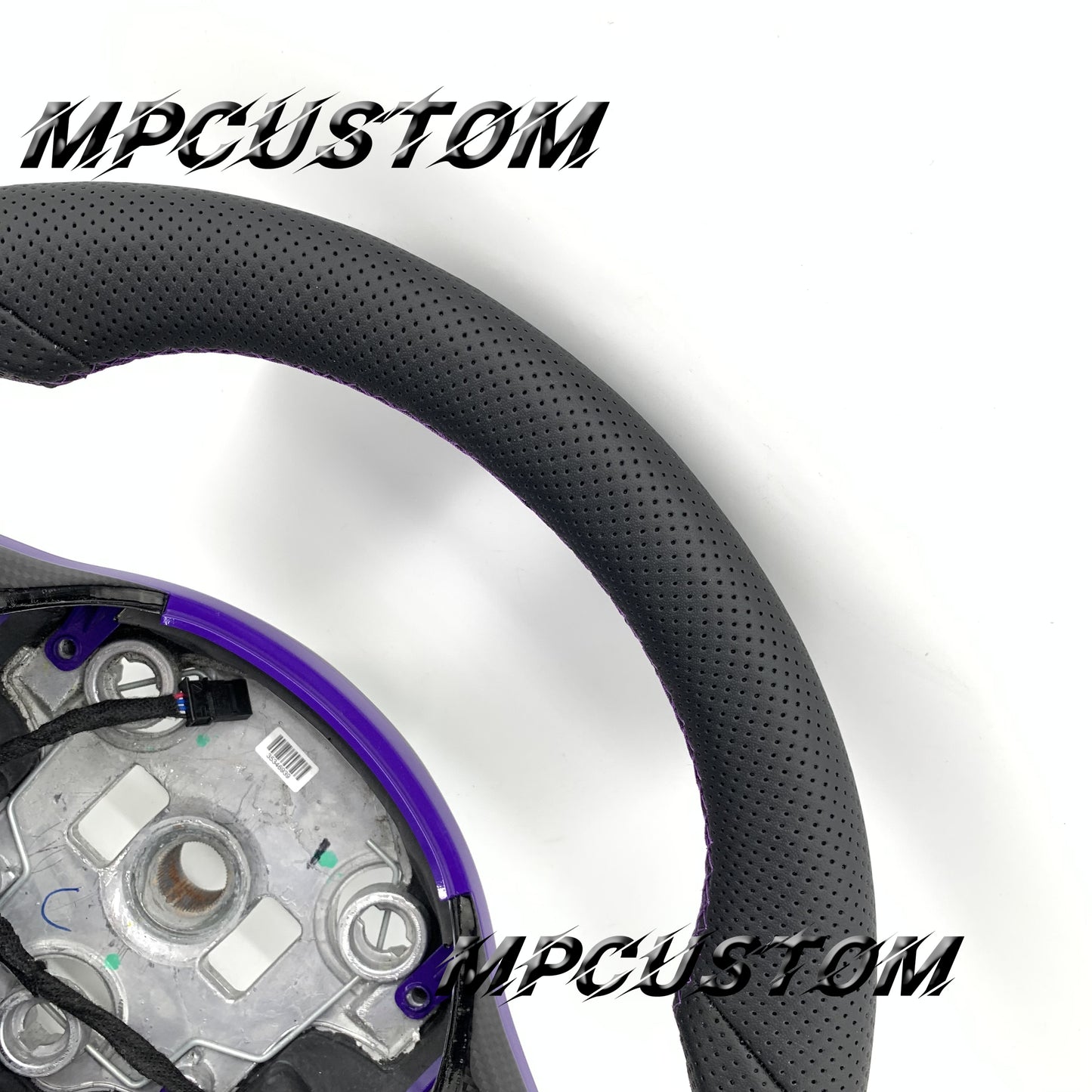 Mpcustom for Tesla model 3 Y carbon fiber steering wheel purple stitching and flat bottom