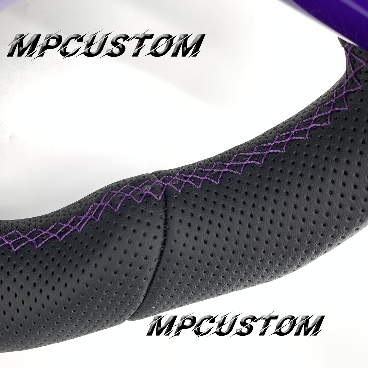Mpcustom for Tesla model 3 Y carbon fiber steering wheel purple stitching and flat bottom