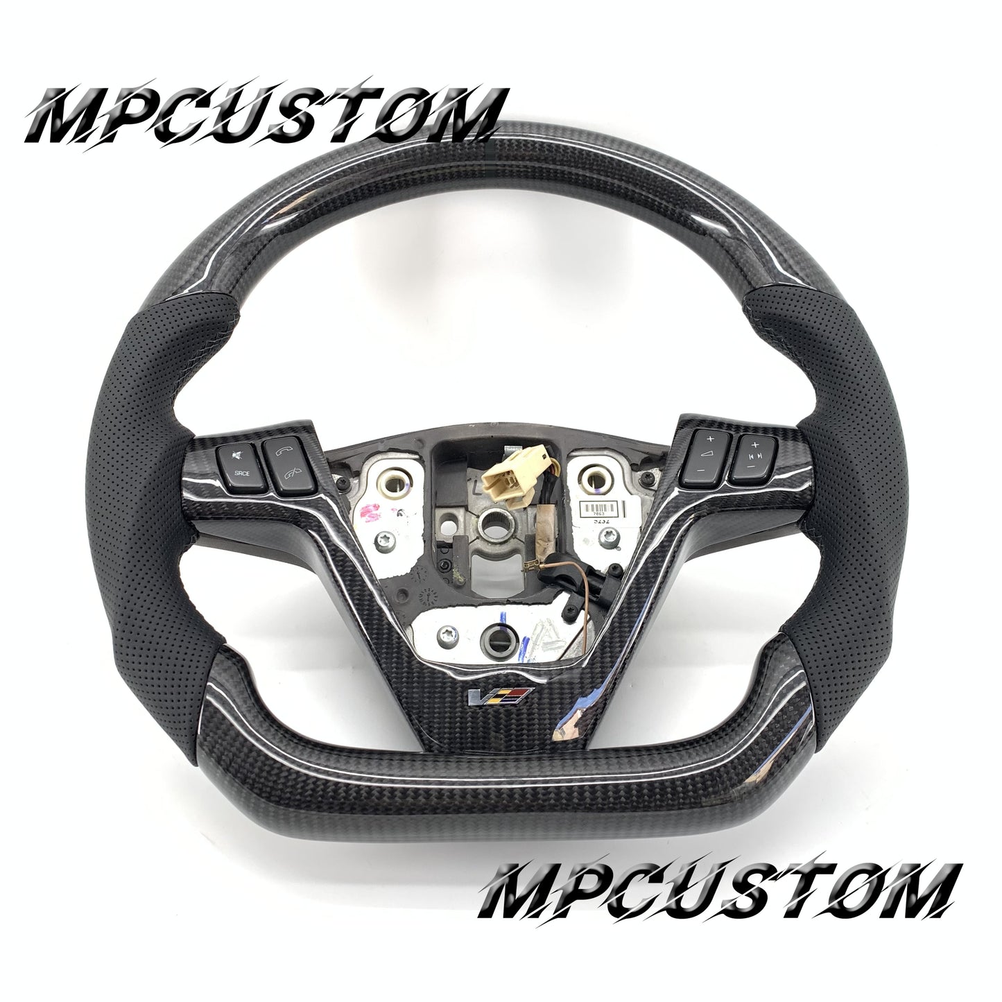 Mpcustom for Cadillac Cts V 2004 carbon fiber steering wheel flat bottom