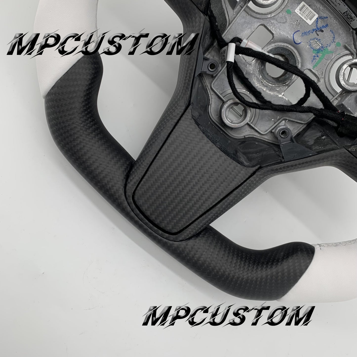 Mpcustom for Tesla model 3 Y carbon fiber steering wheel perforated leather