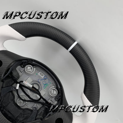 Mpcustom for Tesla model 3 Y carbon fiber steering wheel perforated leather