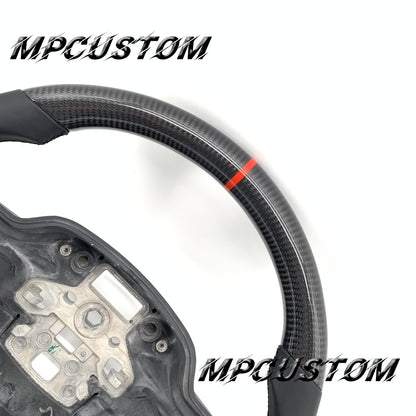 Mpcustom for Ford F150 carbon fiber steering wheel red stripe line and smooth