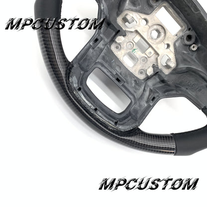 Mpcustom for Ford F150 carbon fiber steering wheel red stripe line and smooth