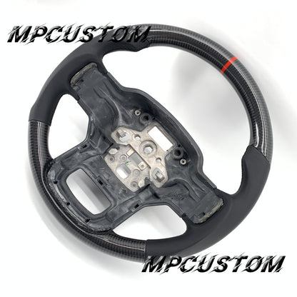 Mpcustom for Ford F150 carbon fiber steering wheel red stripe line and smooth