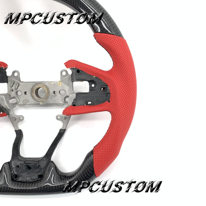 Mpcustom for Honda 10th Gen Civic 2016+ carbon fiber steering wheel gloss and flat bottom