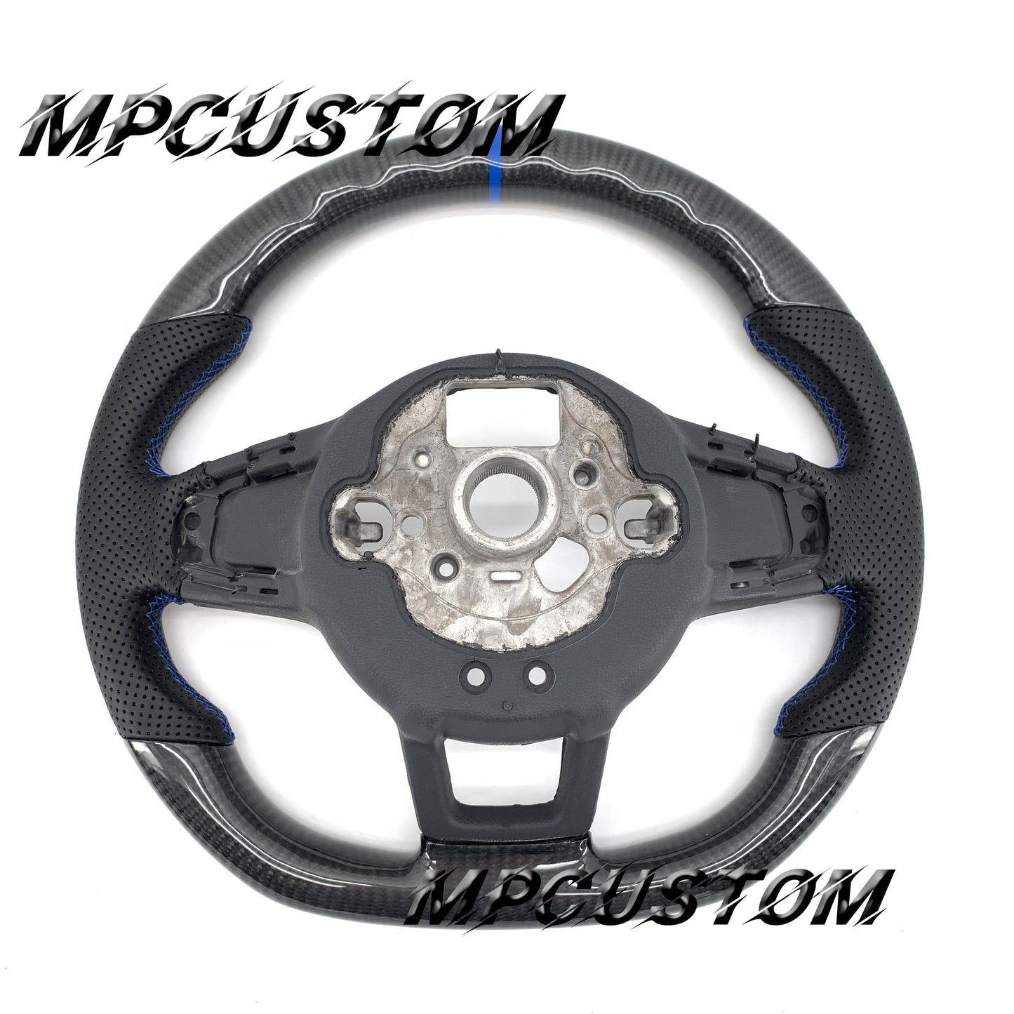 Mpcustom for Volkswagen MK7 2015-2019 carbon fiber steering wheel blue stripe line