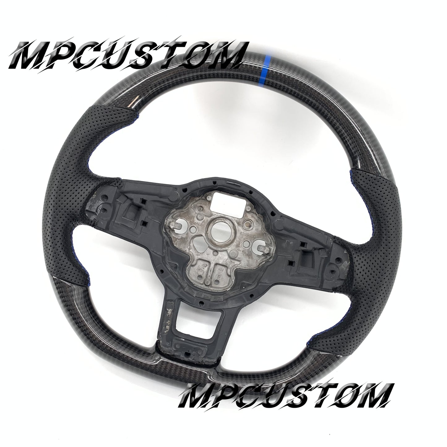 Mpcustom for Volkswagen MK7 2015-2019 carbon fiber steering wheel blue stripe line