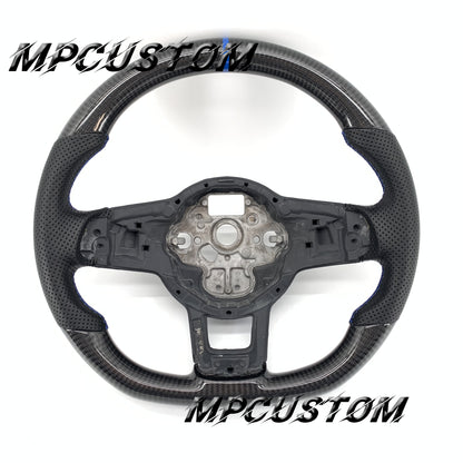 Mpcustom for Volkswagen MK7 2015-2019 carbon fiber steering wheel gloss and blue stripe line