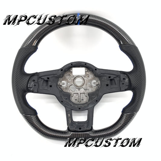 Mpcustom for Volkswagen MK7 2015-2019 carbon fiber steering wheel gloss and blue stripe line