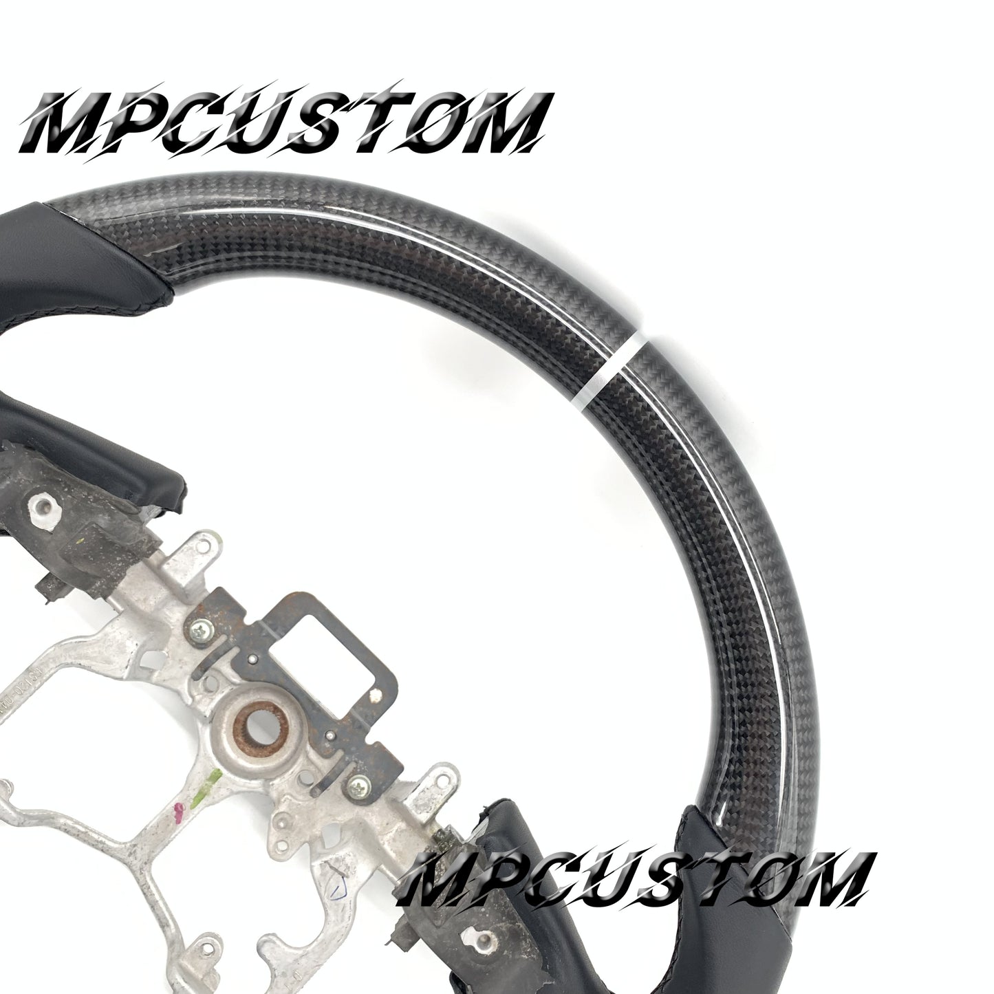 Mpcustom for Toyota Tundra 2014-2020 carbon fiber steering wheel gloss and white stripe line