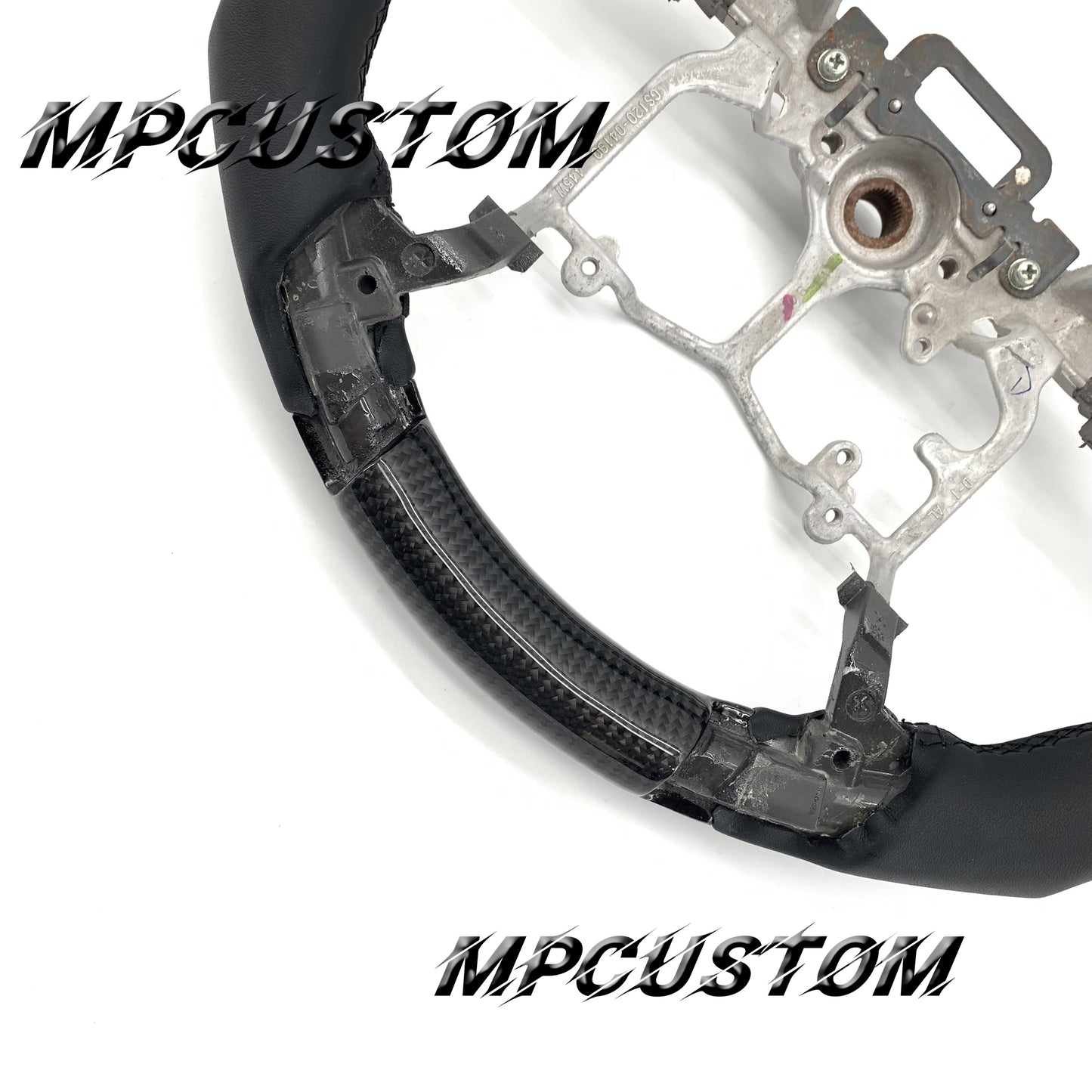Mpcustom for Toyota Tundra 2014-2020 carbon fiber steering wheel gloss and white stripe line