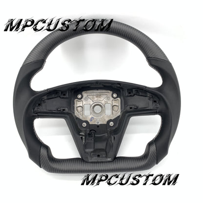 Mpcustom for Tesla new model S carbon fiber steering wheel matte and flat bottom