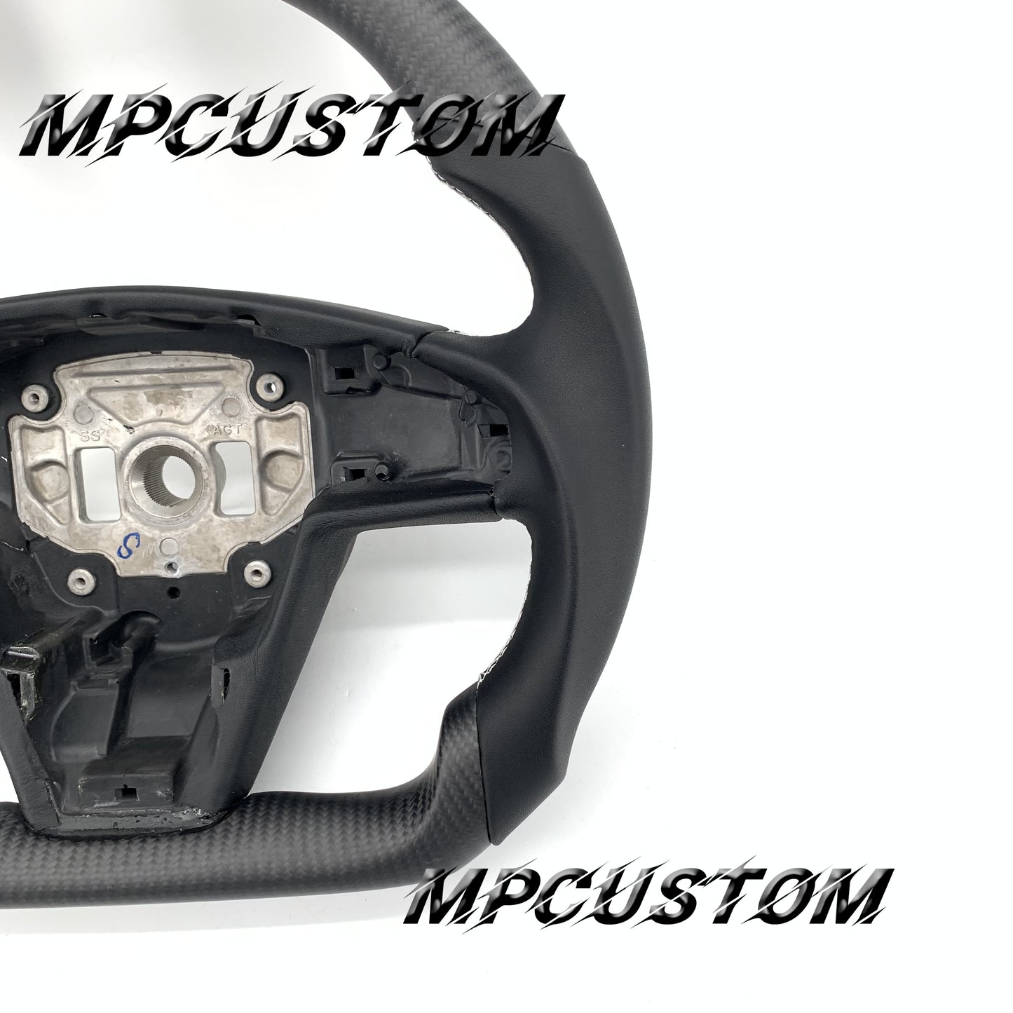 Mpcustom for Tesla new model S carbon fiber steering wheel matte and flat bottom