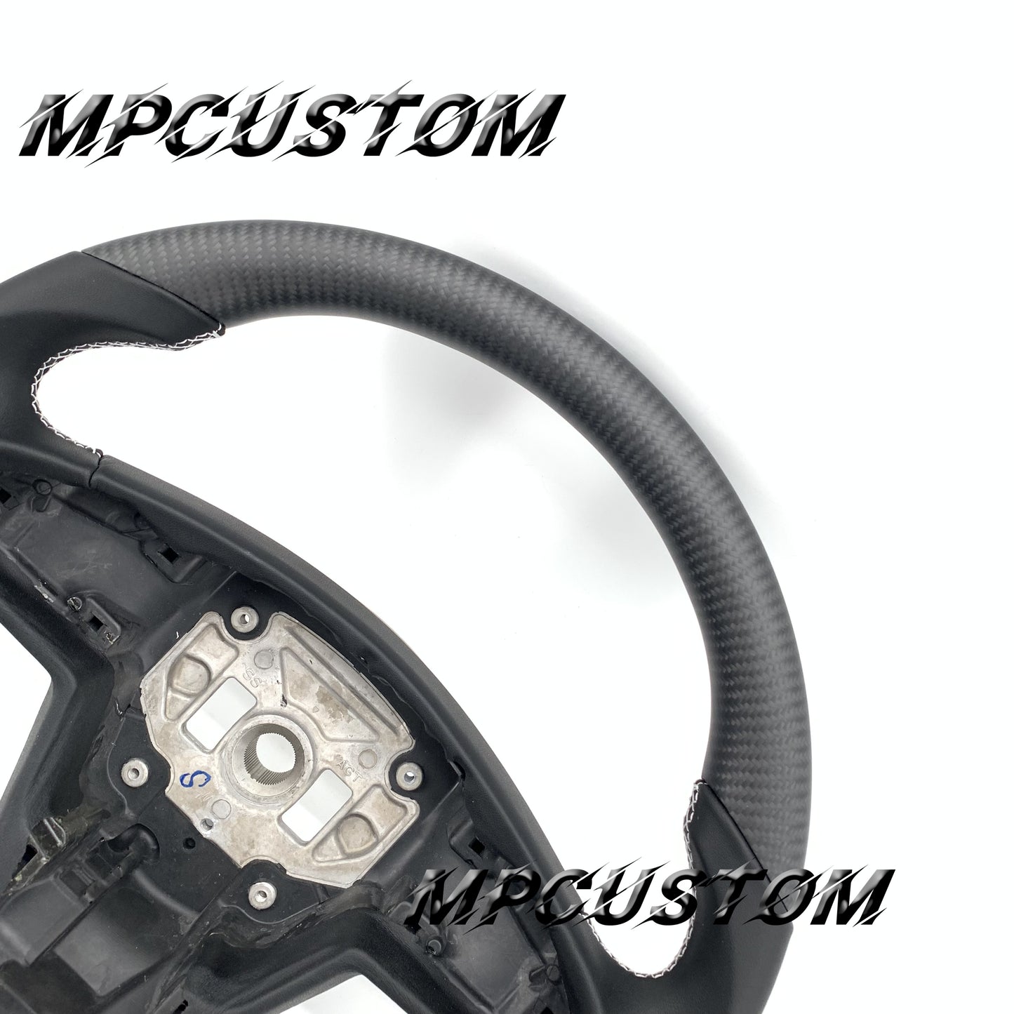 Mpcustom for Tesla model S carbon fiber steering wheel smooth