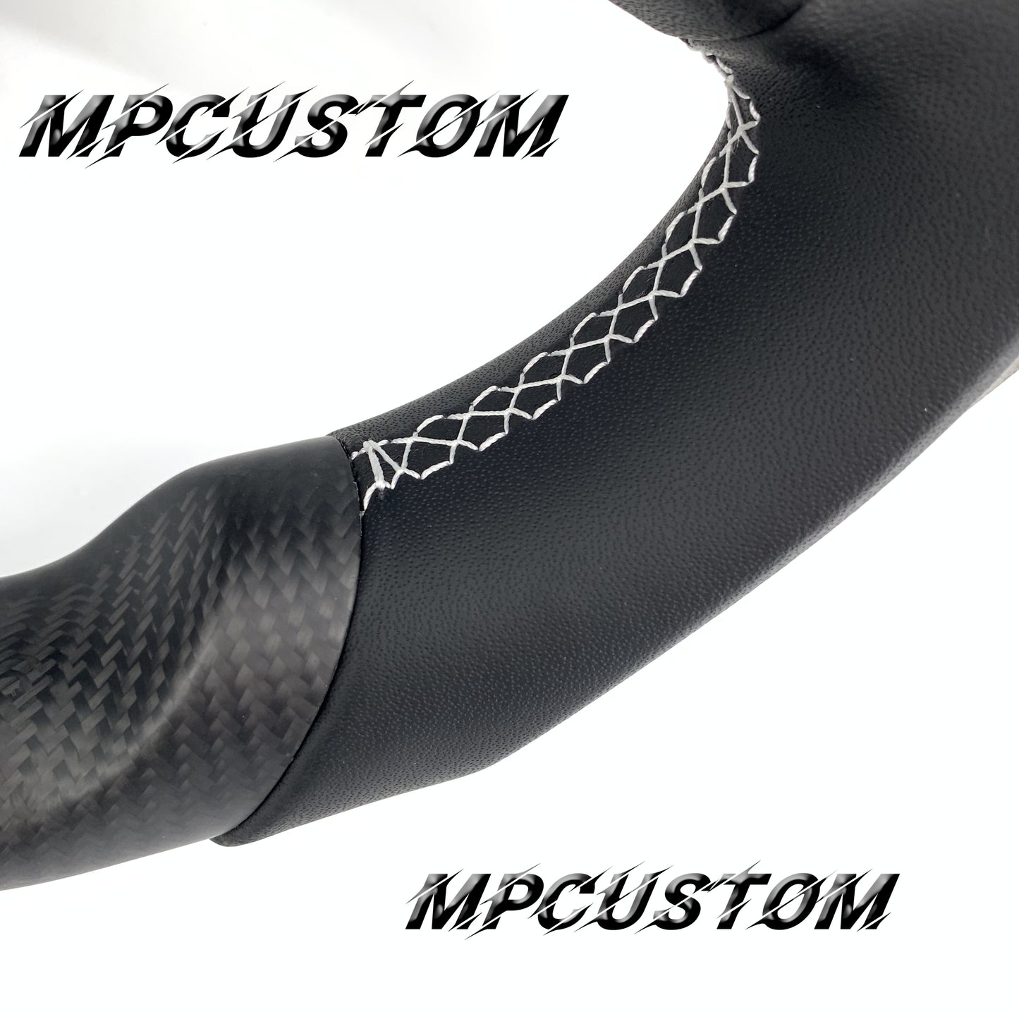 Mpcustom for Tesla new model S carbon fiber steering wheel matte and flat bottom