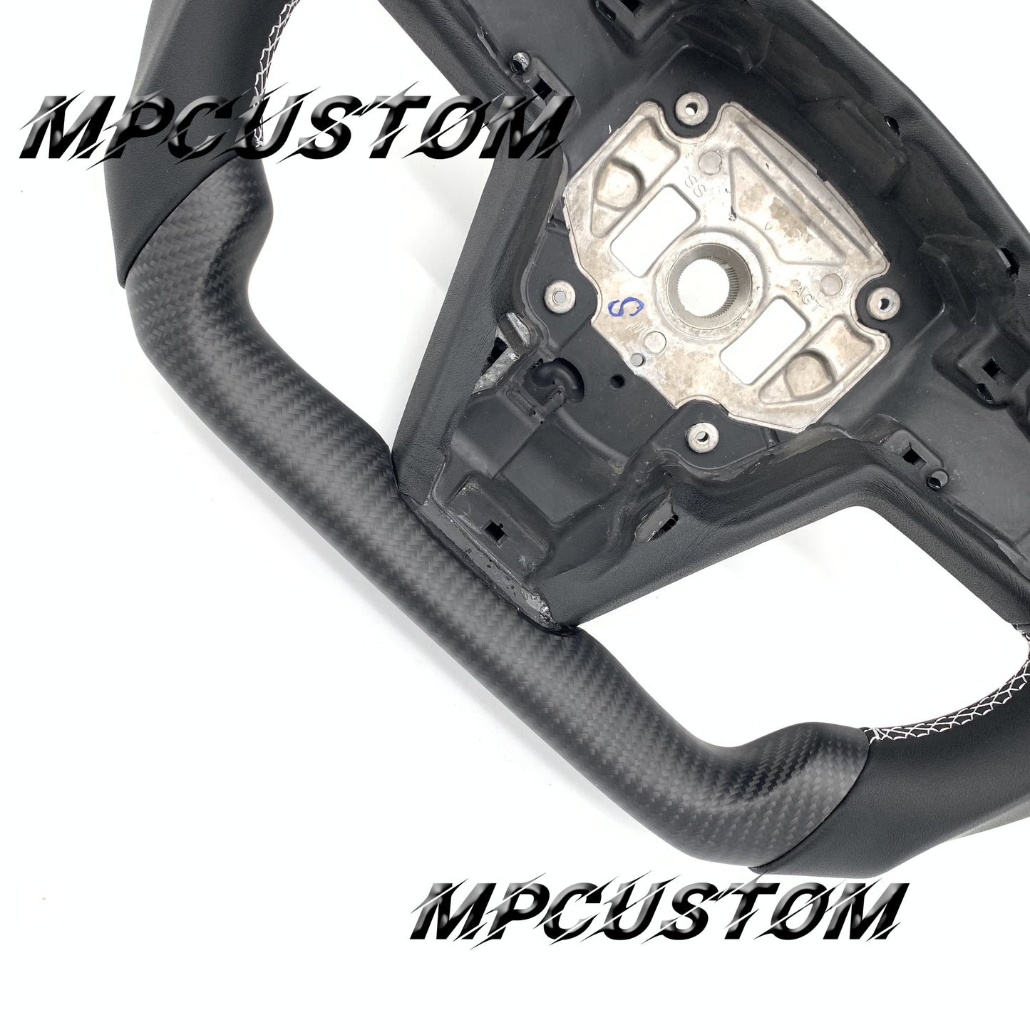 Mpcustom for Tesla model S carbon fiber steering wheel smooth