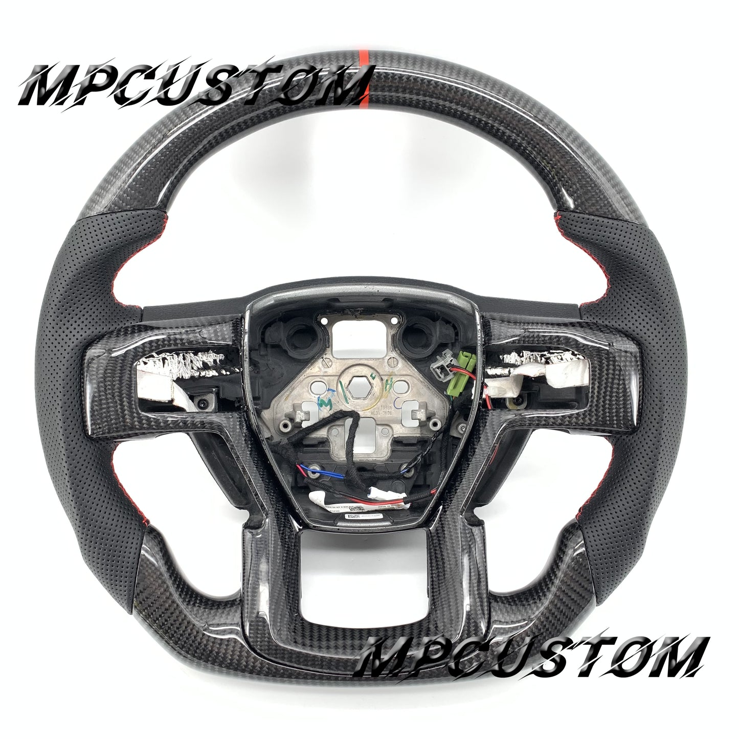 Mpcustom for Ford F150 carbon fiber steering wheel perforated leather