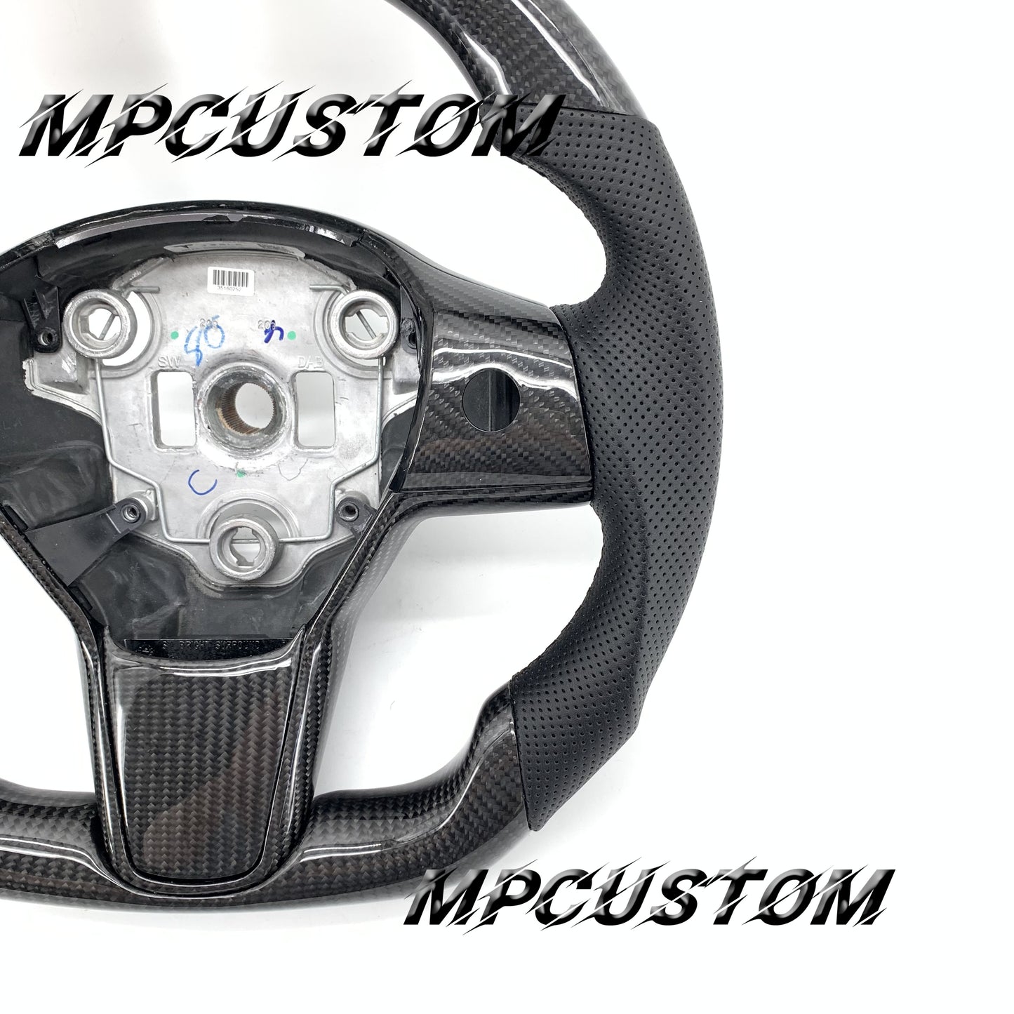 Mpcustom for Tesla model 3 carbon fiber steering wheel gloss