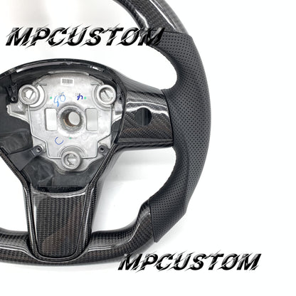 Mpcustom for Tesla model 3 carbon fiber steering wheel gloss