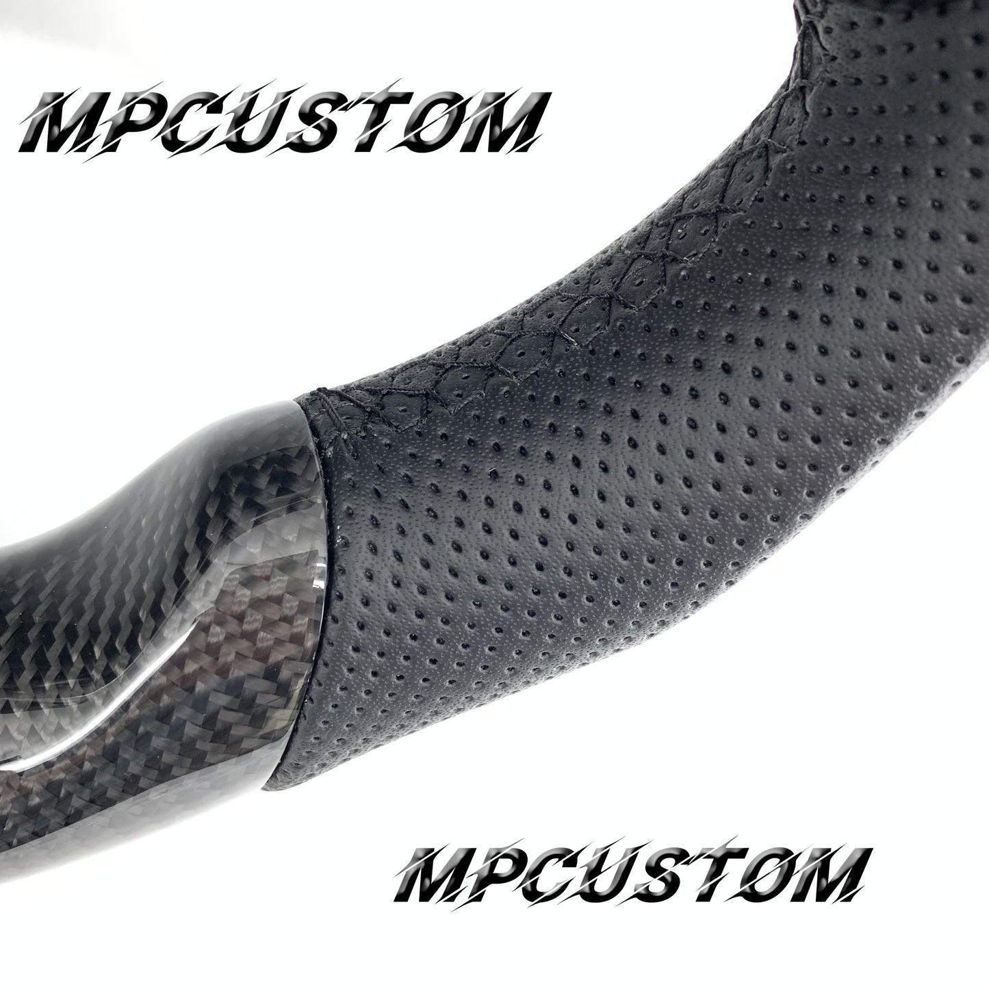 Mpcustom for Tesla model 3 carbon fiber steering wheel round top