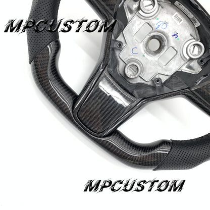 Mpcustom for Tesla model 3 carbon fiber steering wheel gloss