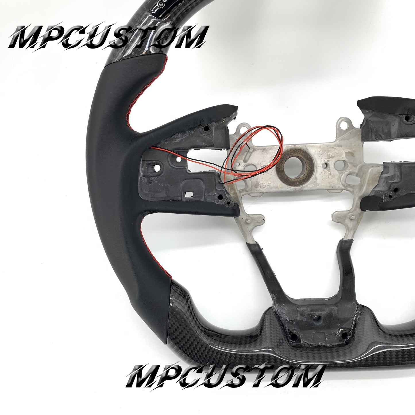 Mpcustom for Honda 10th Gen Civic 2016+ carbon fiber steering wheel smooth and flat bottom