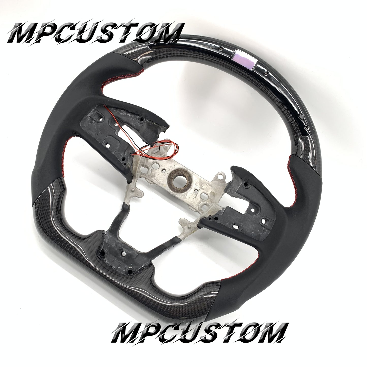 Mpcustom for Honda 10th Gen Civic 2016+ carbon fiber steering wheel smooth and flat bottom