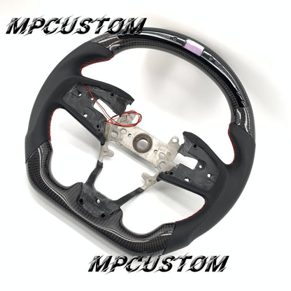 Mpcustom for Honda 10th Gen Civic 2016+ carbon fiber steering wheel smooth and flat bottom