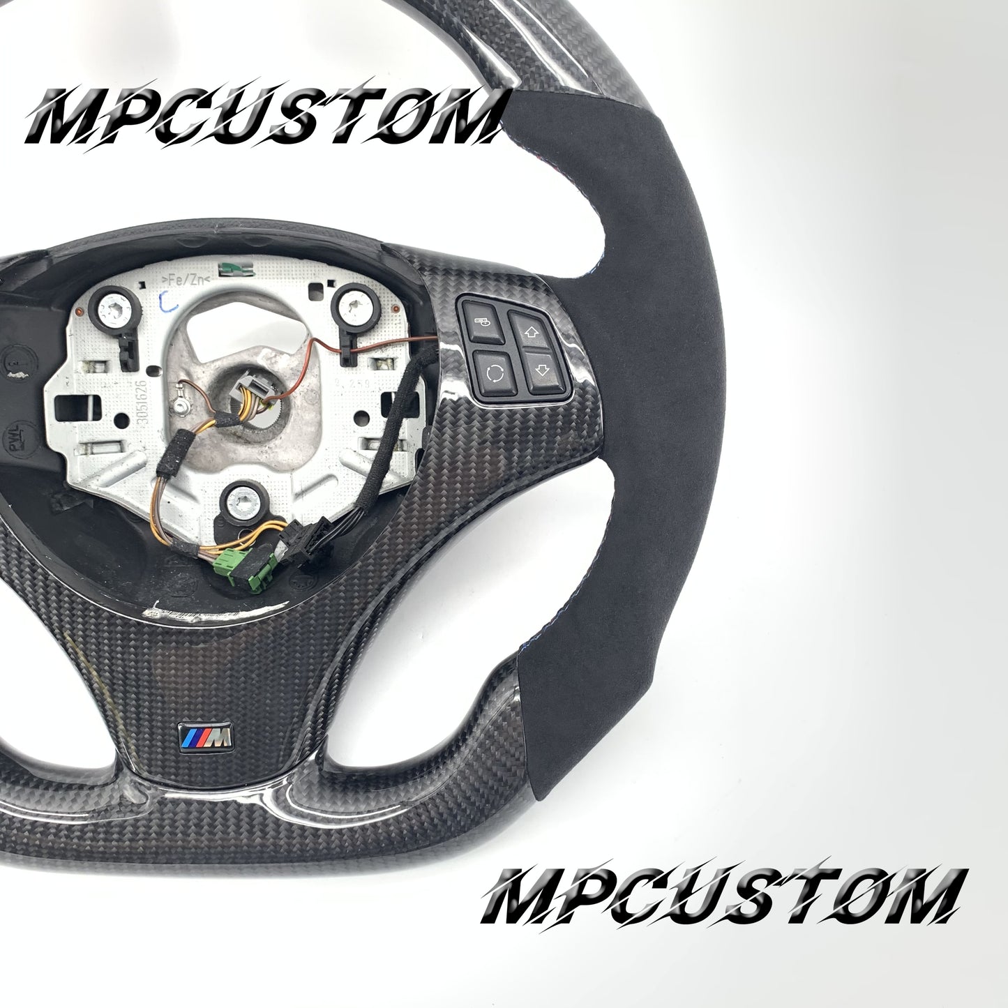 Mpcustom for BMW e90 carbon fiber steering wheel blue stripe line