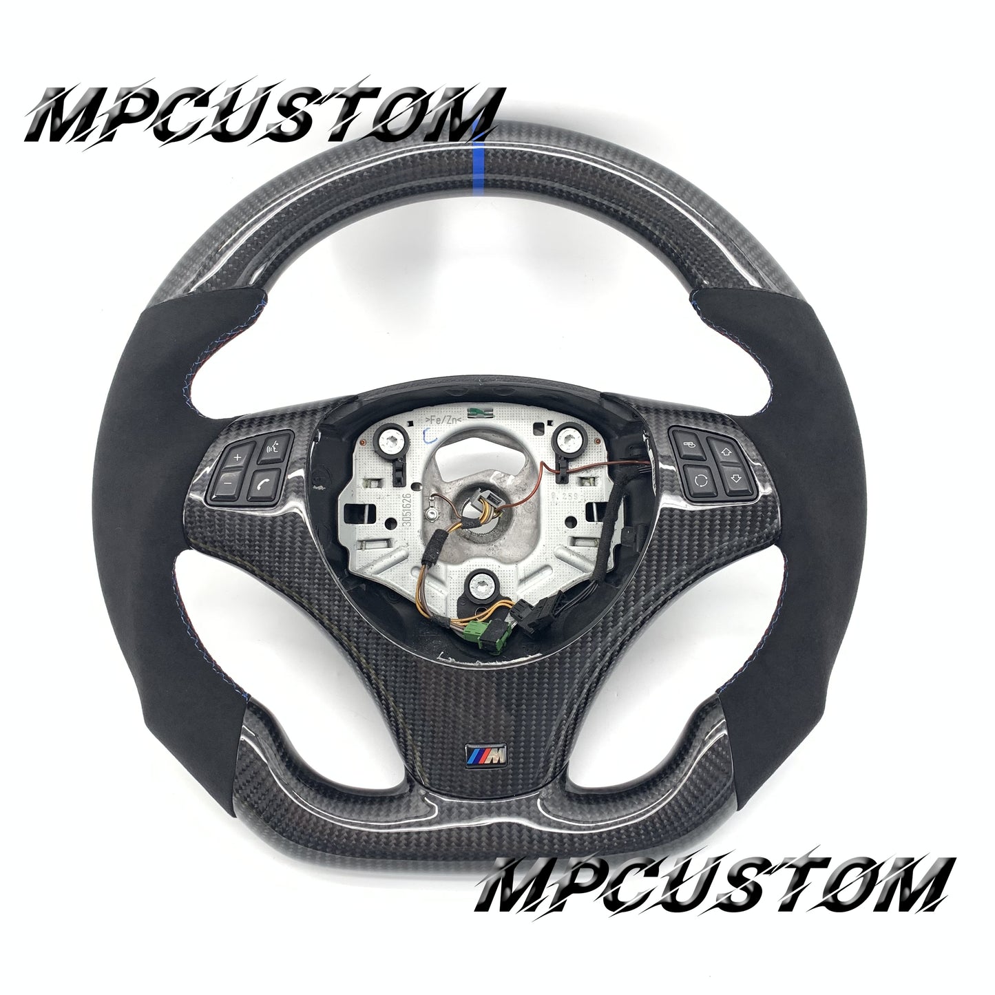 Mpcustom for BMW e90 carbon fiber steering wheel blue stripe line
