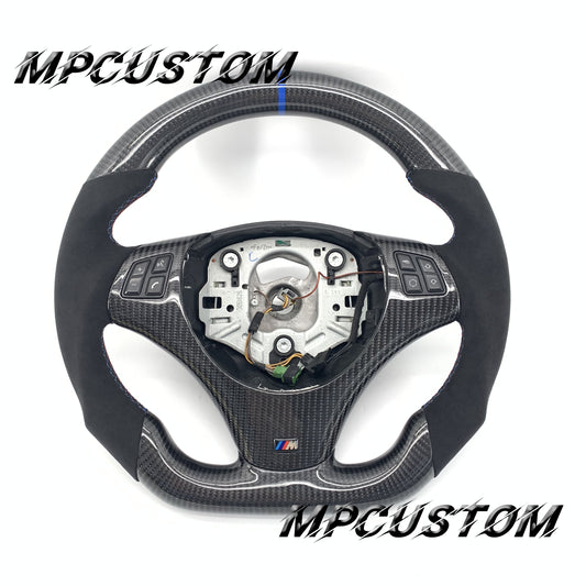 Mpcustom for BMW e90 carbon fiber steering wheel blue stripe line