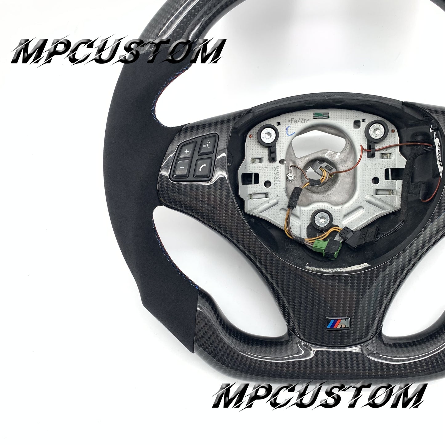 Mpcustom for BMW e90 carbon fiber steering wheel blue stripe line