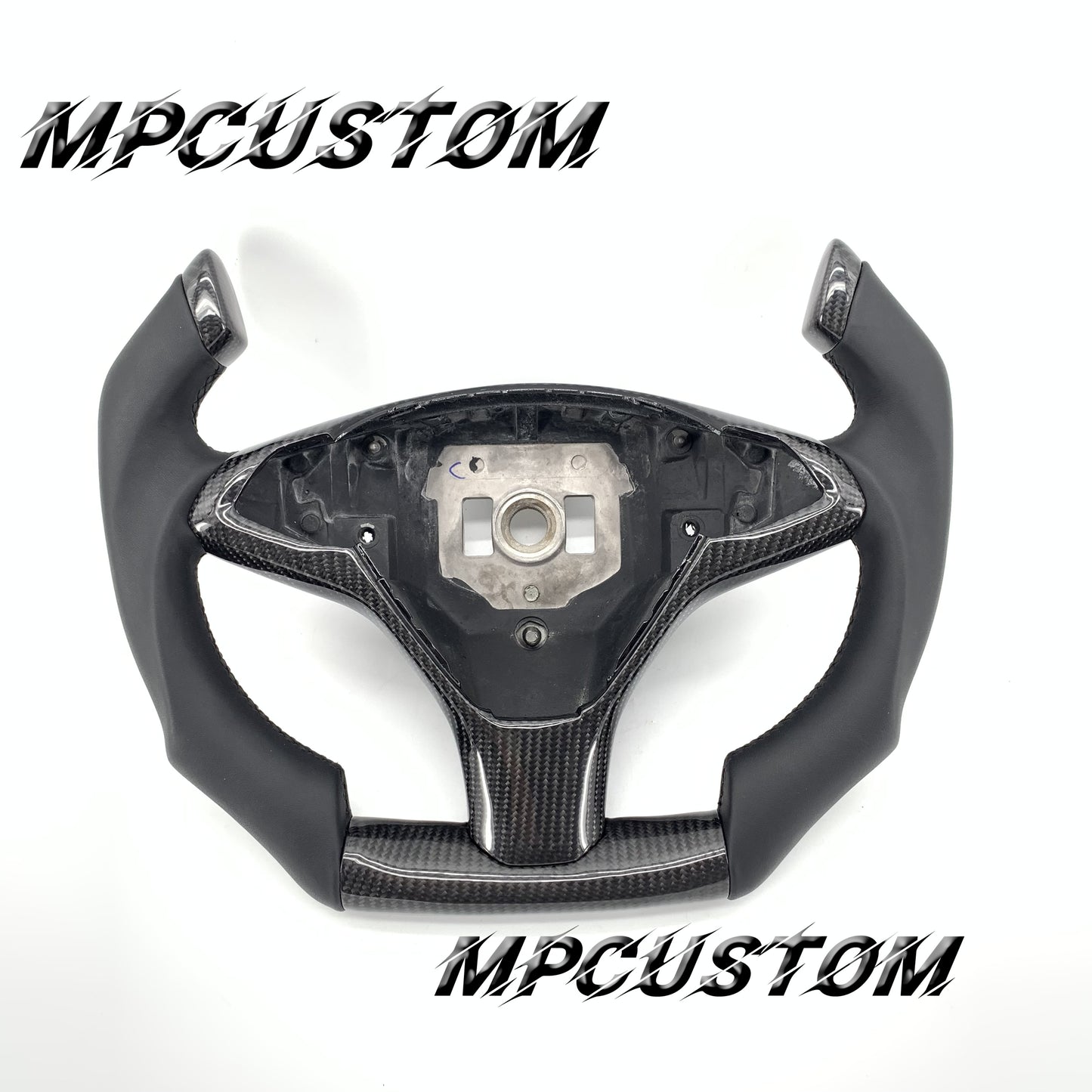 Mpcustom for Tesla model S X carbon fiber steering wheel gloss and f1 shape
