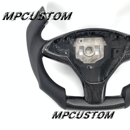 Mpcustom for Tesla model S X carbon fiber steering wheel gloss and f1 shape