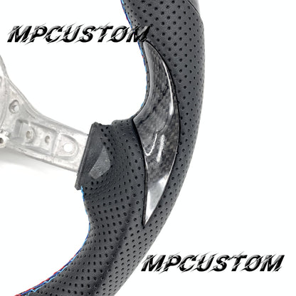 Mpcustom for BMW 2 series F22/F23/F44/F45 carbon fiber steering wheel round top and perforated leather
