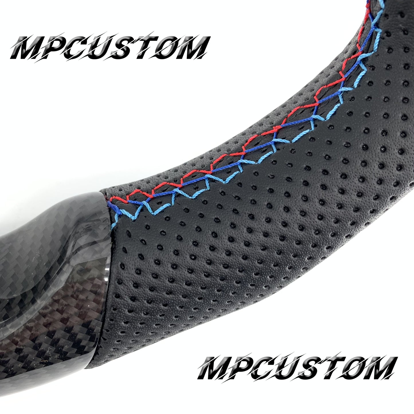 Mpcustom for BMW 2 series F22/F23/F44/F45 carbon fiber steering wheel round top and perforated leather