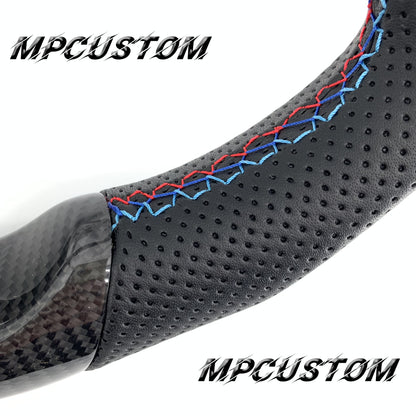Mpcustom for BMW 2 series F22/F23/F44/F45 carbon fiber steering wheel round top and perforated leather