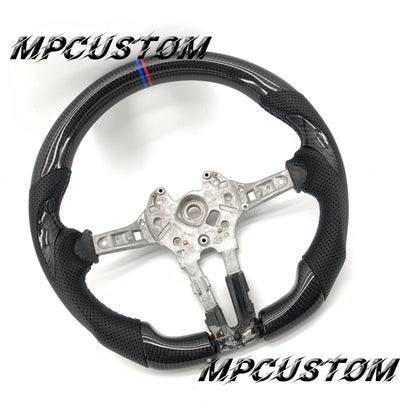 Mpcustom for BMW 4 series F32/F33/F36 carbon fiber steering wheel perforated leather and flat bottom