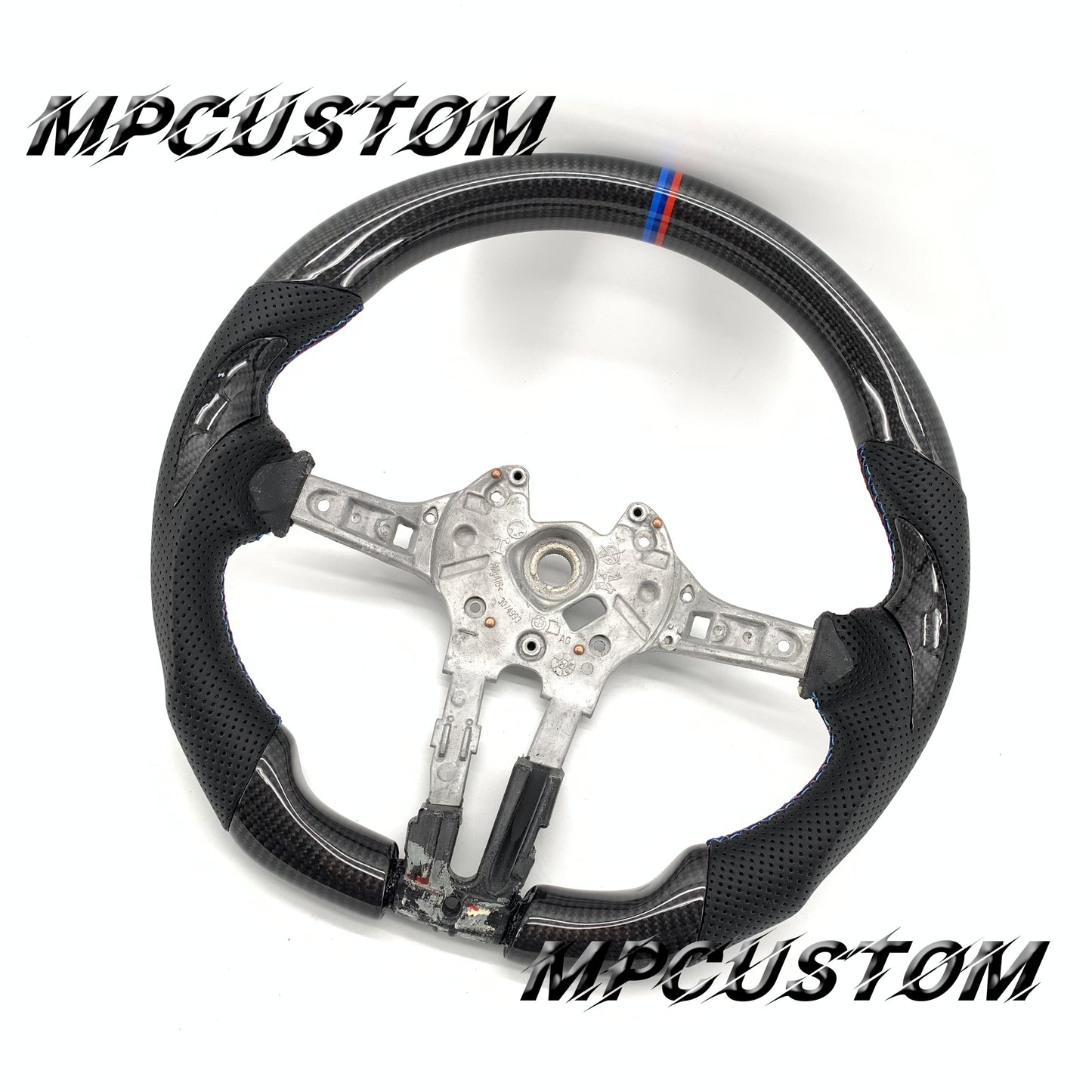 Mpcustom for BMW 2 series F22/F23/F44/F45 carbon fiber steering wheel round top and perforated leather