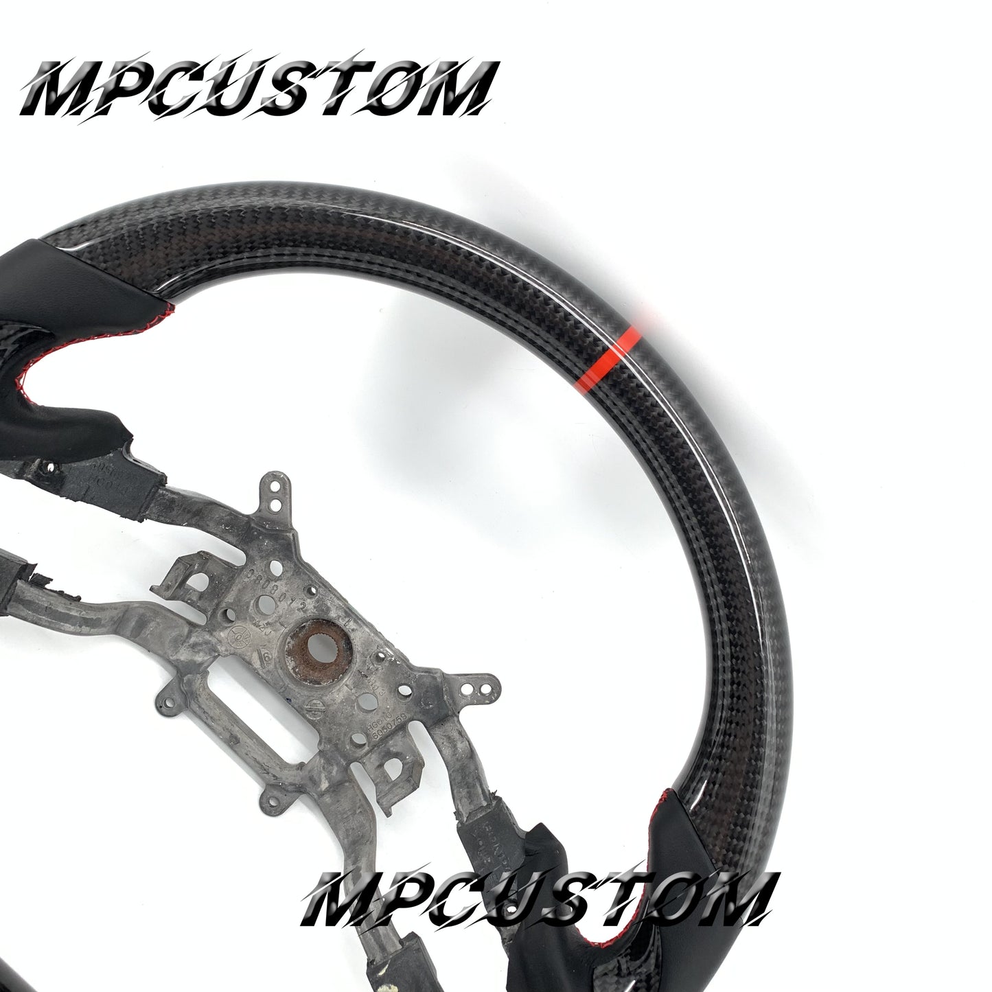 Mpcustom for Honda Civic 2006-2008 carbon fiber steering wheel red stripe line