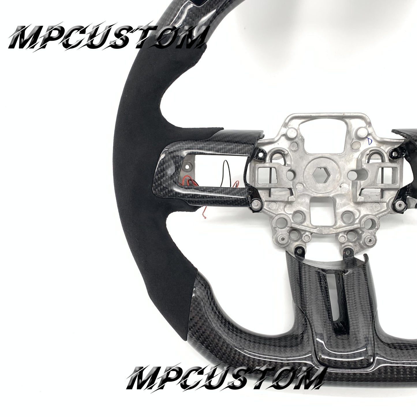 Mpcustom for Ford Mustang 2018-2022 carbon fiber steering wheel led and yellow stripe line
