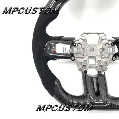 Mpcustom for Ford Mustang 2018-2022 carbon fiber steering wheel led and yellow stripe line