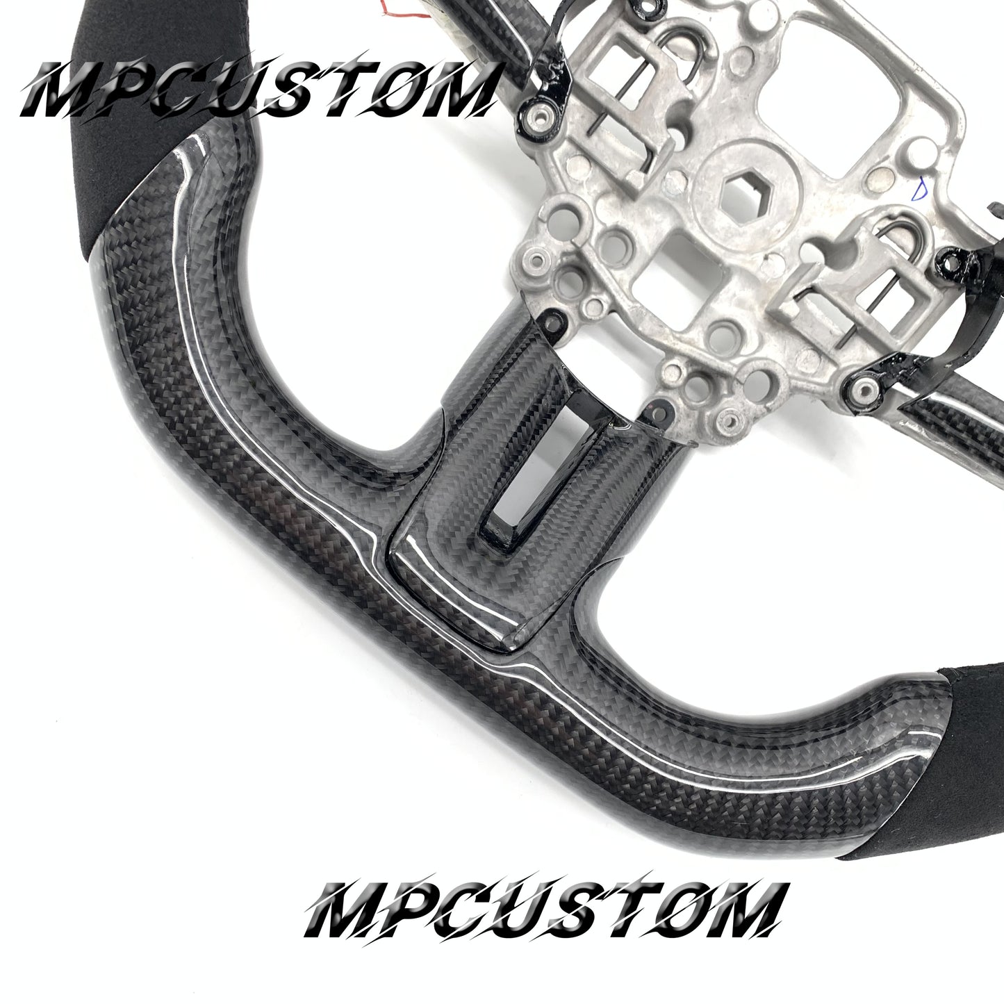 Mpcustom for Ford Mustang 2018-2022 carbon fiber steering wheel led and yellow stripe line