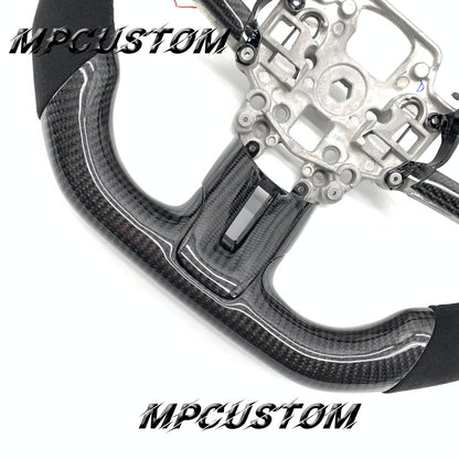 Mpcustom for Ford Mustang 2018-2022 carbon fiber steering wheel led and yellow stripe line